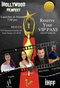 Invitation to Celebration Party for Atlanta Film Festival Month at VANDAHOUSE with iHollywood Film Fest
