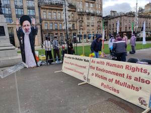 November 1- STRUAN STEVENSON  at the rally of NCRI supporters during COP26 in Glasgow:  Raisi is the zombie president of a dying regime. He realised that he is unable to travel freely to the West, or indeed to any civilised nation, due to his pariah statu