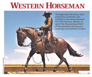 Born A Buckaroo monumental bronze sculpture by Chris Navarro Winnemucca NV