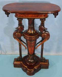 Unique rosewood Aesthetic Movement pedestal table (estimate: $4,000-$10,000).