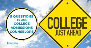 Sign for college, admissions counseling, image