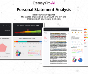 EssayFit AI is more than an ordinary grammar checker. It compares a college applicant's personal statement against thousands of proven essays of real accepted students. It provides line-by-line breakdown of the story's literary elements.