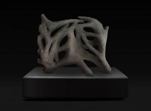 5 by 4 foot 3d-printed concrete sculpture named "Borboletta," as seen at the Venice Biennale 2021