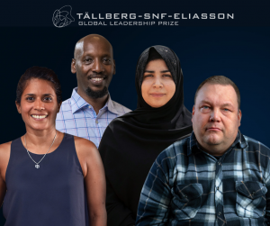 All 2021 winners of the Tällberg-SNF-Eliasson Global Leadership Prize Asha de Vos, Christian Ntizimira, Pashtana Durrani, Tero Mustonen