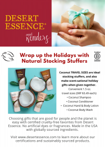 Desert Essence has a wide range of natural personal care products that make ideal holiday gifts