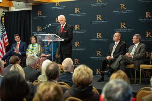 Marion Burton speaking at the Governor Winthrop Rockefeller Endowment announcement celebration on Oct. 12, 2018.