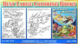 Large coloring book Underwater Adventures 17 x 22 inch Large Coloring Book