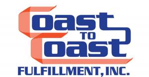 Logo of Coast to Coast Fulfillment, in orange and purple on a white background