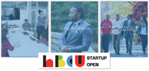 images highlighting activities taking place at HBCU Startup Open: Final Pitches, Key Note Speaker Jarvis Jordan, Awards and Special Announcements