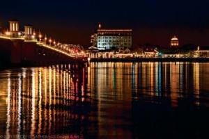 St. Augusitne Bayfront glowing during the Annual NIghts of Lights Holiday Celebration- FloridasHistoricCoast.com