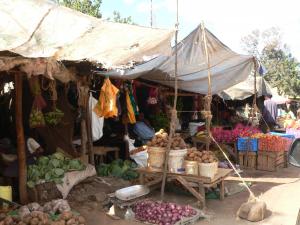 A food market stall in Kenya