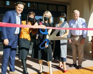 Managing Partner Troy Bourne with Chief Operating Officer Darolyn Jorgensen, The Orchards Healthcenter Administrator Kelly Conk, Reata Glen Executive Director Suzanne Nasraty, and Rancho Mission Viejo Chairman Tony Moiso.