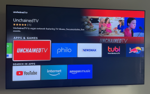 You can watch UnChainedTV on your television screen using Roku, Amazon Fire Stick, Apple TV or Android TV device.