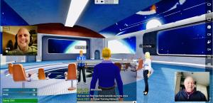 Metaverse meeting in a virtual spaceship