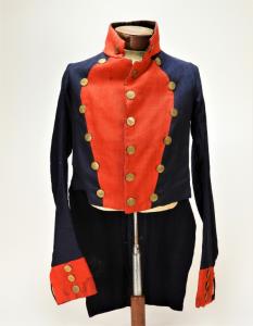 Circa 1820-1840 U.S. militia artillery coatee having a blue plain woven light weight woolen body ($5,535).
