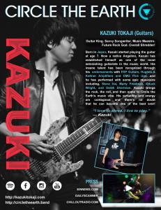 World Renowned  Lead Guitarist of LA Rock Band Circle the Earth, Kazuki Tokaji