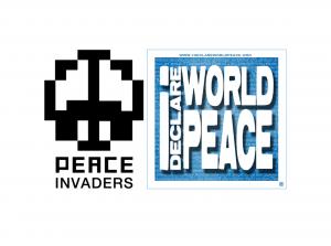 Peace Invaders and I Declare World Peace logos