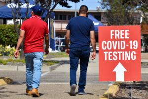 A signboard that reads Free COVID testing