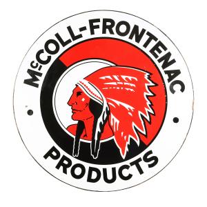 Circular 1946 McColl-Frontenac double-sided porcelain sign from Canada, six feet in diameter (CA$35,400).