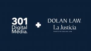301 Digital Media + Dolan Law & La Justicia Partnership Logos