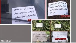 10/12/2021-Resistance units by posting banners, placards, and graffiti, in different cities of Iran. They reiterated their resolve to continue their struggle until Iran is free and highlighted the role played by the youth in upcoming protests.