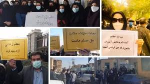 13.12.2021 - In Tehran, the repressive forces attacked the teachers’ gathering and tried to disperse them but were forced to retreat in the face of the protesters' resistance, who were shouting, “Shame on you.” Thousands of teachers took to the streets to