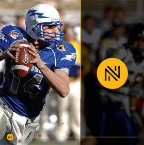 Photo of Football Player & Noir Capital Logo