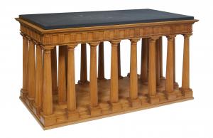 Post-1950 Continental Neoclassical style oak center table ($20,000).
