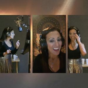 Photos of Dianne Collins aka Q.T. Diva in the studio recording "We’re In A New World".