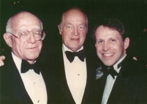 MSG Chairman Sonny Werblin, entertainer Bob Hope and Jerry Saperstein at a MSG event
