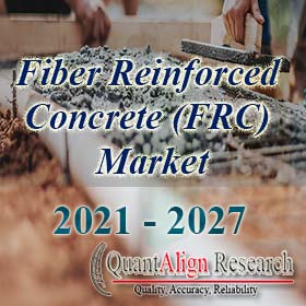 Fiber Reinforced Concrete (FRC) Market Demand Outlook, COVID-19 Impact, Trend Analysis by Material (Steel Fibers, Glass Fibers, Synthetic Fibers, Natural Fibers, Cellulose Fiber, Others) by End-Use (Highway, road & Bridges, Port and Airports, Tunneling, R