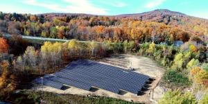 Bromley Mountain Ski Resort's new solar array mid-construction this fall