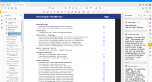 Chronology by provider type