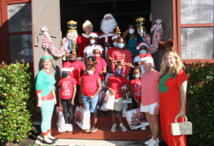 Children with Santa at School House
