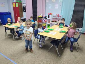 Some of The Way PDO and Preschool's students as they make Christmas crafts for their parents at home.