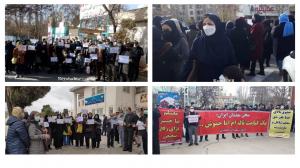 23/12/2021 - In several cities, such as Tehran, Mashhad, and Shiraz, the suppressive forces charged at the teachers to disperse them but were forced to retreat in the face of the teachers' resistance