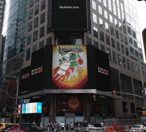 30th Year Lithuania Tie Dye ® Slam Dunking Skeleton T-Shirts unveiled I New York’s Times Square