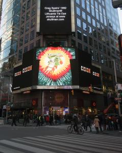Original 1992 ‘ Barcelona’ Lithuanian Slam Dunking Skeleton ® Tie Dyed Jersey T-Shirts in New York City Times Square
