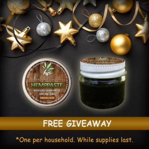 Advertisement featuring Hemp Paste and giveaway
