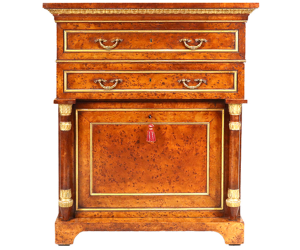 George IV desk made by Morel & Seddon in 1828 for Windsor Castle, a highly documented secretaire was made for room 231, with craftsmanship that’s exceptional.