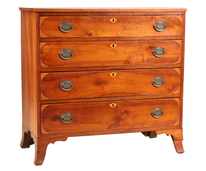 American Federal fan-inlaid chest of drawers, probably Southern, 19th century.