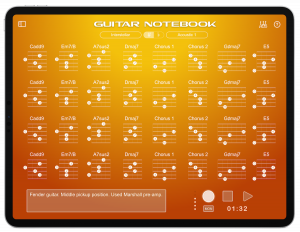 Guitar Notebook for iPad - Sunburst Style