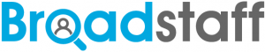 Broadstaff text logo, blue and grey.