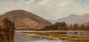 Oil on canvas by Alfred Thompson Bricher (American, 1837-1908), titled View Near Hudson, signed lower right (estimate: $15,000-$20,000).