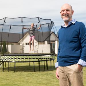 Springfree began with Dr. Keith Alexander, a father who was looking for a safe trampoline for his daughter.