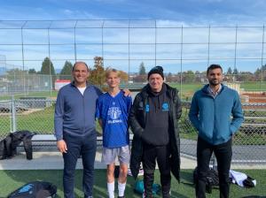 Jordan Sidoo and David Sidoo with Emerson Bauer as Sidoo Family Giving scholorship winner