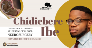 A banner image of Chidi Ibe, an illustrator