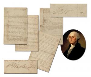 Rev War-dated manuscript letter twice signed by George Washington (estimate: $30,000-$40,000).