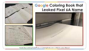 Pixel 6a named in Google coloring book manufactured in St. Louis at ColoringBook.com