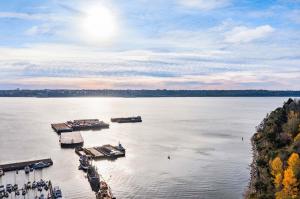 Views from the green belt of Commencement Bay